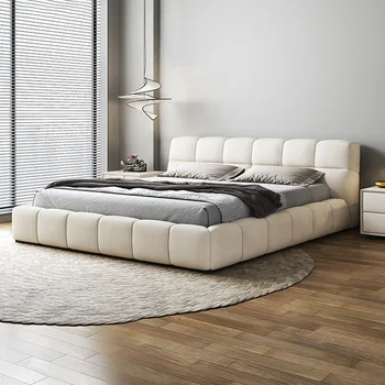 Мебель для спальни итальянская чрезвычайно простая надувная кровать, скандинавская современная простая легкая экстравагантная двуспальная кровать, свадебная кровать