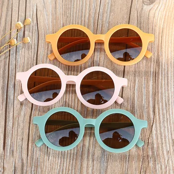Милые круглые солнцезащитные очки, реквизит для фотосъемки новорожденных, Детские солнцезащитные очки для детей, девочек, мальчиков, Солнцезащитные очки с защитой UV400