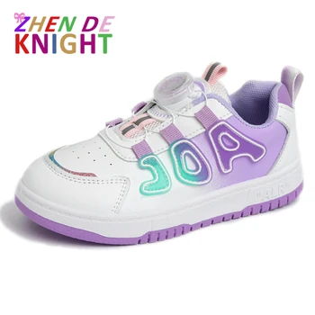 Детские кроссовки, осенние новинки, повседневная спортивная обувь для девочек и мальчиков, кожаные студенческие кроссовки для бега, размер 26-37