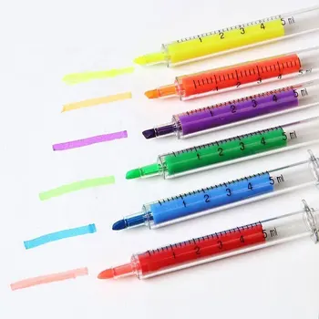60шт Шприц-маркер ручка Форма иглы для шприца Механическая цветная ручка Шариковая ручка для офиса Школьный маркер Инструмент для письма