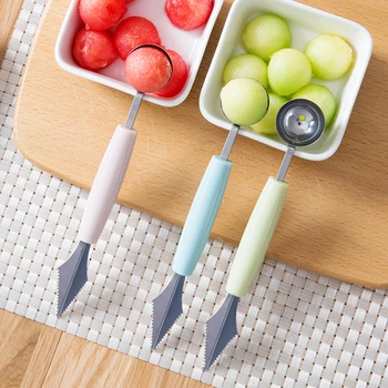 Многофункциональный нож для разделки фруктов, Арбузный шар для мороженого, шариковая ложка, шариковая ложка, Кухонные инструменты для приготовления холодных блюд, гаджеты