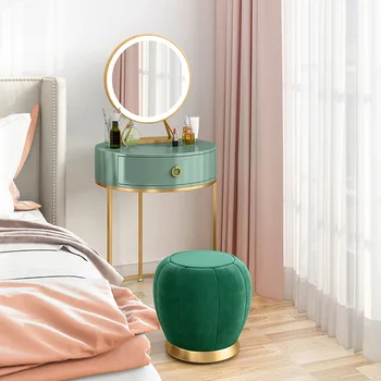 Роскошный Светлый комод для спальни в скандинавском стиле, простой маленький туалетный столик, Деревянный столик для макияжа, зеркало, Современный комод у окна, мебель для спальни