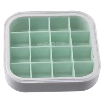 16 Отсеков Форма для кубиков льда Силиконовый материал Коробка для хранения льда Компактная коробка для приготовления льда для дома