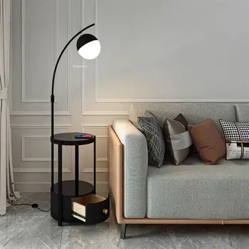 Прикроватные тумбочки Nordic с беспроводной зарядкой Простая мебель для спальни Многофункциональная прикроватная тумбочка Smart with Light Прикроватная тумбочка для спальни