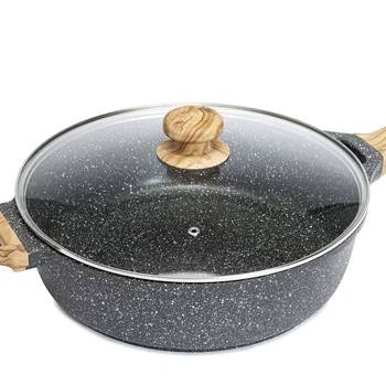 6-литровая литая алюминиевая плита Jumbo для сотейника, сковорода/сковородка с вкраплениями древесного угля