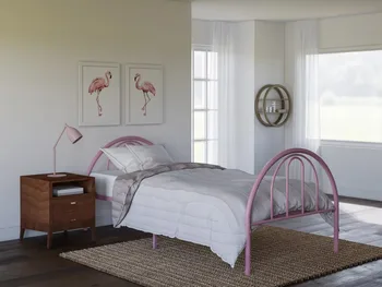 Металлическая кровать BK Furniture Brooklyn Classic, двуспальная, розовая