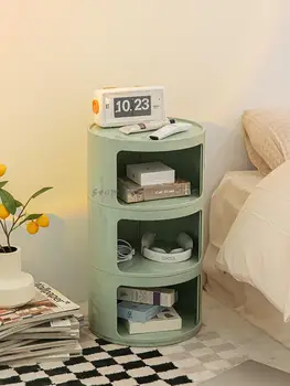 Прикроватный столик в скандинавском стиле, круглый Мини-шкафчик для хранения, Многослойный Креативный Простой шкаф для хранения
