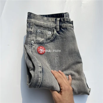 Джинсы C.E Jeans с отверстиями для мужчин и женщин 1: 1 Высококачественные, хорошо выстиранные джинсовые брюки с застежкой-молнией Cavempt Jeans