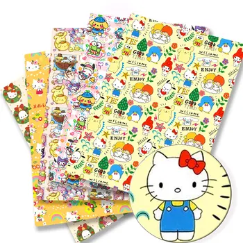 Хлопчатобумажная ткань из мультфильма Hello Kitty sanrio Лоскутная ткань Детский домашний текстиль для шитья кукольного платья Занавеска из полиэстеровой хлопчатобумажной ткани