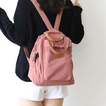 Японский водонепроницаемый нейлоновый женский рюкзак, однотонный школьный ранец для девочек-подростков, студенческая сумка для книг, женская дорожная сумка, рюкзаки