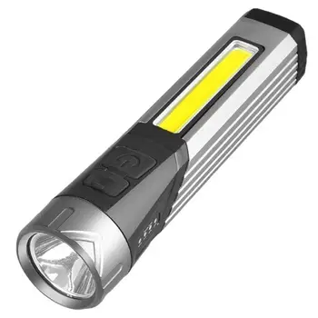 90-градусный фонарик, беспроводной USB, алюминиевый фонарик на 500 люмен, складной, с поворотом на 90 градусов, карманный зажим, встроенная магнитная основа