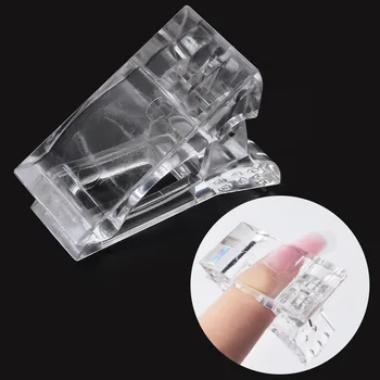 10ШТ Пластиковый держатель формы для ногтей, Прозрачный маникюрный набор для наращивания волокон, зажим для фиксации формы C-образной кривой, УФ-гель, светодиодные инструменты для ногтей