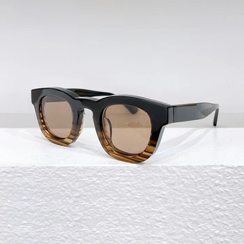 Винтажный бренд DARKSIDY-3101 Квадратные ацетатные солнцезащитные очки в японском стиле, толстые уличные черные очки, мужские очки оптического качества
