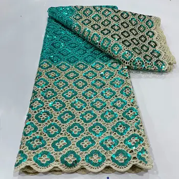 Африканская кружевная ткань 2023 Высококачественное Французское тюлевое кружево с блестками, Нигерийский гипюр, кружевные ткани для свадебного шитья