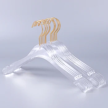 5 шт./лот, нескользящая акриловая вешалка для одежды для костюмов с золотым крючком
