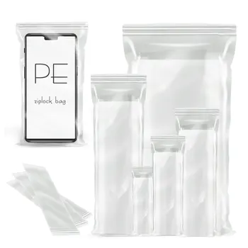 100 шт./Упак. Прозрачный Пакет Ziplock Длиной 0,08 мм, Закрывающийся Карман для Пластиковой Упаковки на молнии для Домашнего Хранения, Самоуплотняющийся Полиэтиленовый Пакет