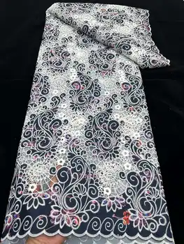 Африканская шифоновая кружевная ткань 2023, высококачественный кружевной материал, Нигерийская Французская Африканская кружевная ткань Для женского свадебного платья