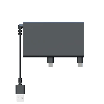 Многофункциональное USB-зарядное устройство для заднего сиденья автомобиля, быстрое зарядное устройство с двумя кабелями, выдвижной 8-контактный разъем Type-C мощностью 15 Вт для iPhone 14 13 Xiaomi