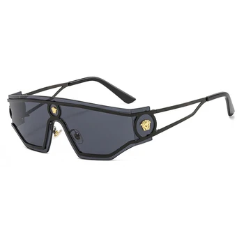 Дизайнерские Солнцезащитные очки в металлической оправе UV400 в стиле рок-панк в стиле Ретро на заказ, Мужские и Женские 2023 г.