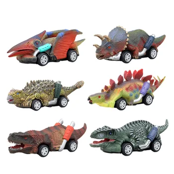 6 ШТ. Детские игрушки-динозавры, игрушки-головоломки, динозавры, откидывающийся автомобиль, Откидывающиеся динозавры, животные, Раздвижная пластиковая модель, обучающая