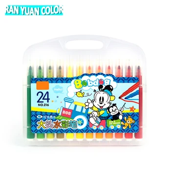 24-цветная кисть с мягкой головкой, набор акварельных ручек для учащихся начальной школы, детский сад, Моющаяся кисть