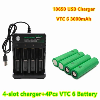 Батарея VTC6 18650 3,7 В 3000 мАч, литий-ионная аккумуляторная батарея высокой мощности с разрядом 30 А, инструменты, фонарик, литиевая батарея