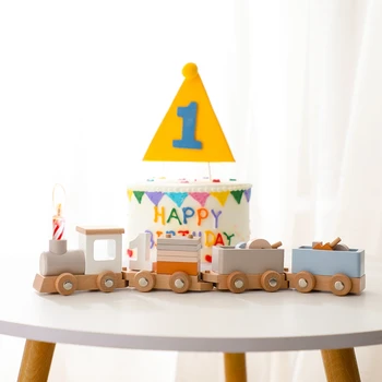 Детские игрушки Монтессори, деревянный поезд с кубиками, игра с цифрами, игрушки на день рождения, Съемные развивающие игрушки для маленьких мальчиков и девочек, детские развивающие игрушки