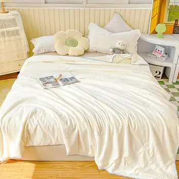 Легкое тонкое летнее охлаждающее одеяло, Мягкое дышащее одеяло для кондиционирования воздуха, офисные одеяла для сна, покрывала для кроватей