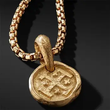 2023 Дэвид Ульман Ожерелье 22K Золотое Затонувшее Судно Монета Амулет Мужские Ювелирные Изделия Бесплатная доставка