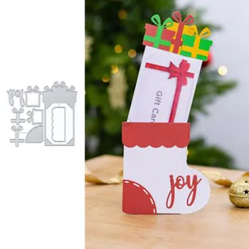 Рождественская Подарочная Коробка DzIxY Металлические Режущие Штампы для Изготовления Открыток Наборы Штампов Для Тиснения Бумаги Альбомные Поделки 2023 Шаблоны Трафареты