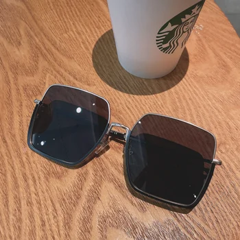 Классические Квадратные солнцезащитные очки для мужчин и женщин, Градиентные зеркальные солнцезащитные очки большого размера, женские ретро-очки для водителей без оправы
