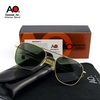Американские солнцезащитные очки AO Для мужчин, Солнцезащитные очки для пилота военной авиации, женские солнцезащитные очки роскошного бренда, Винтажные, в оригинальной коробке