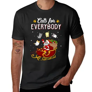 Кошки для всех, Забавная Уродливая Рождественская Толстовка, Футболки на заказ, черные футболки, футболки для мужчин, хлопок