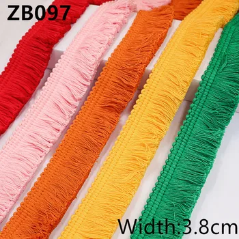 новый 3,8 см 25 м 20 цветов хлопчатобумажная нить кружевная лента для украшения одежды утолщенный бежевый с бахромой кисточки аксессуары тесьма ZB097