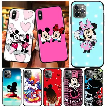 Чехол Для Телефона Apple iPhone 14 13 12 11 SE 2020 XS XR X 7 8 6 mini Plus Pro MAX Disney Lovely Mickey Mouse Черный Силиконовый Чехол