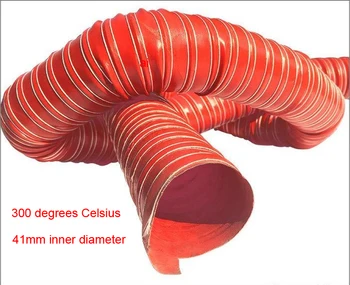 1,6 дюйма 41 мм 1,6 ‘ Термостойкий Красный силиконовый воздуховод для горячего воздуха стальная проволока дымоотводящая Выхлопная труба Силиконовый шланг для горячего выхлопного воздуха