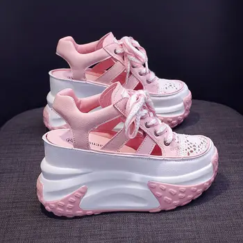 LLUUMIU/ Новые летние женские спортивные сандалии Корейской версии, обувь на толстой платформе, повседневная обувь, женские уличные пляжные спортивные сандалии