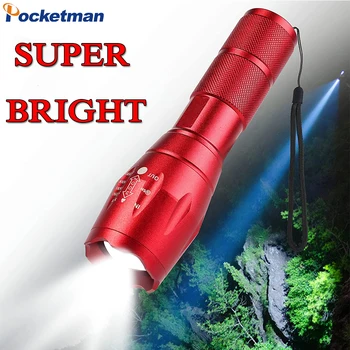Супер яркий светодиодный фонарик, тактический фонарик из алюминиевого сплава, увеличивающий масштаб, водонепроницаемый фонарик, аварийный фонарик