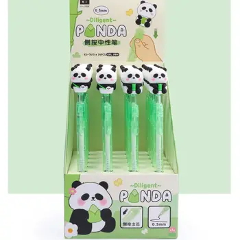 24 шт./лот, гелевая ручка Kawaii Panda Press, милые ручки с черными чернилами 0,5 мм, подарочные Канцелярские принадлежности, школьные принадлежности для офиса