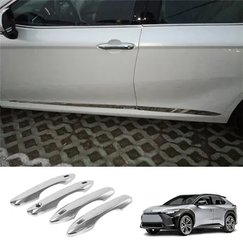 4шт ABS Хром Серебристый автомобиль Внешняя Боковая Дверная ручка Крышка Накладка для Toyota Bz4X 2022 2023