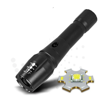 T6 Power Torch LED из алюминиевого сплава с телескопическим зумом, наружный поисковый фонарь дальнего действия