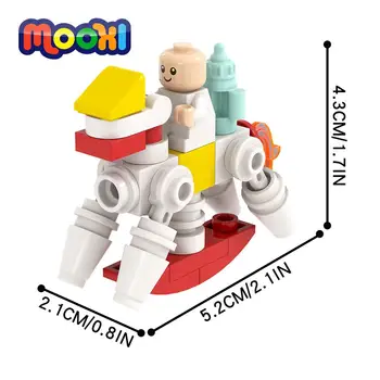 Мебель для дома MOOXI City, модель лошади, строительный кирпич, Развивающая детская игрушка для детей, подарок, Сборка деталей MOC4089