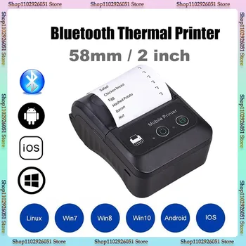 58-миллиметровый портативный термопринтер для небольших билетов Поддерживает вторичную разработку микро-кассового аппарата для оплаты счетов навынос с Bluetooth.