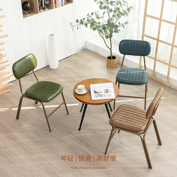 Мебель в скандинавском стиле, мягкая и удобная спинка, стулья для столовой, металлический каркас, прочный, устойчивый