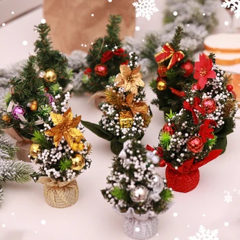 Искусственная Мини-Рождественская елка, Реквизит для новогодних съемок, Рождественские украшения для домашнего рабочего стола, Рождественские украшения для окон, Прекрасный декор