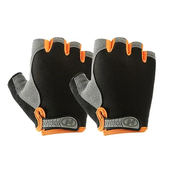 1 пара спортивных нескользящих перчаток, Дышащие противоударные противоскользящие перчатки для занятий велоспортом и фитнесом, красный L