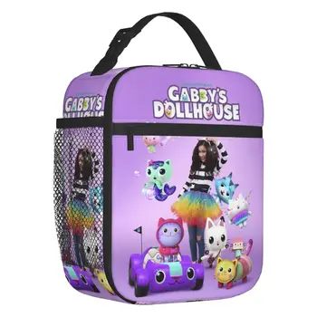Изолированная сумка для ланча Gabby Dollhouse для школьного офиса, Русалка Cat Catrat, Герметичный термоохладитель, ланч-бокс для женщин и детей