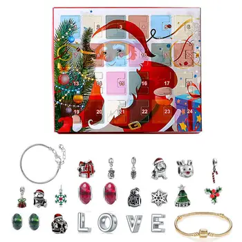 Календарь обратного отсчета Рождества на 24 дня, Адвент-сюрприз, набор для слепых, Рождественский браслет, Рождественские украшения своими руками, Рождественские подарки для детей