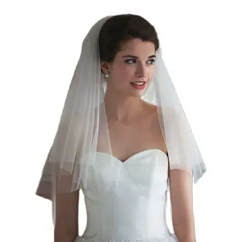 Женская белая фата для девичника невесты, свадебная фата с гребнем, аксессуар для волос на голове