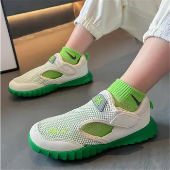 Летние детские кроссовки 2023 года, новая детская обувь для мальчиков, легкая сетчатая дышащая повседневная обувь Tenis, спортивные сандалии для девочки